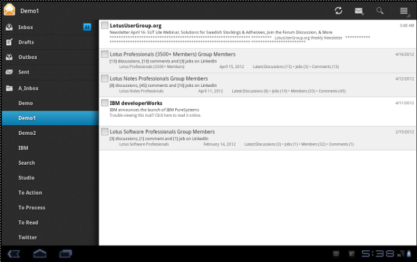 Lotus notes android setup