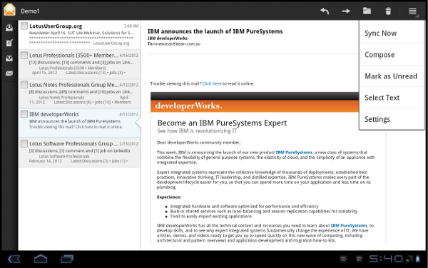 ibm lotus notes traveler client