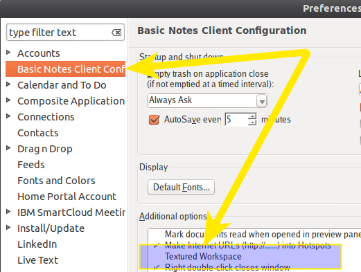 ibm notes client configuration