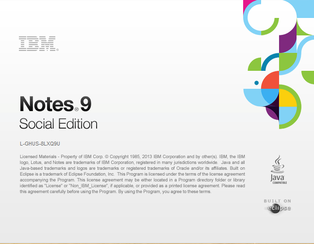 IBM Notes 9.0 - The new Notes 9 splash screen