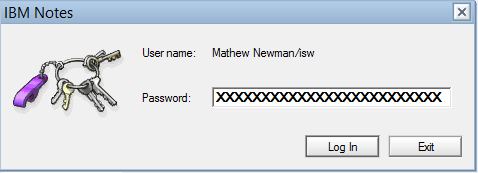 IBM Notes 9.0 - User Password Prompt