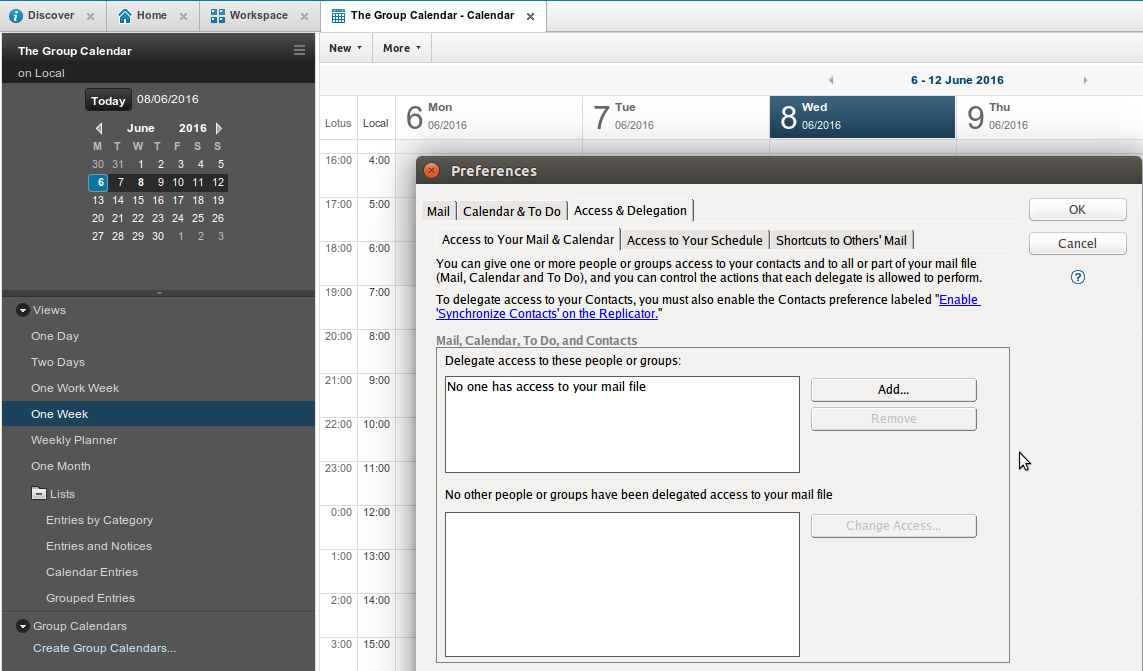 Shared or Group Calendars in IBM Notes