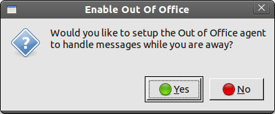 Choose 'Yes' at the prompt to enable your OOO settings