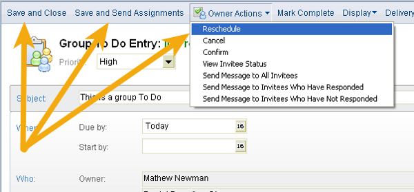 Lotus Notes Group To Do assignment options