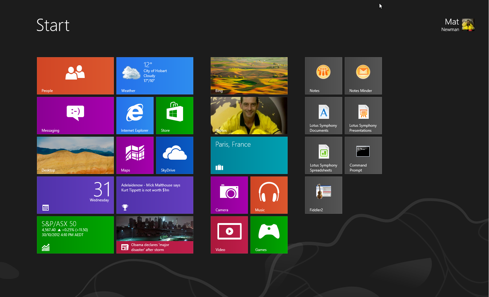 Windows 8 Start Screen