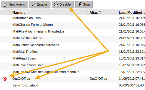 Disable the O-O-O Agent from the agent list