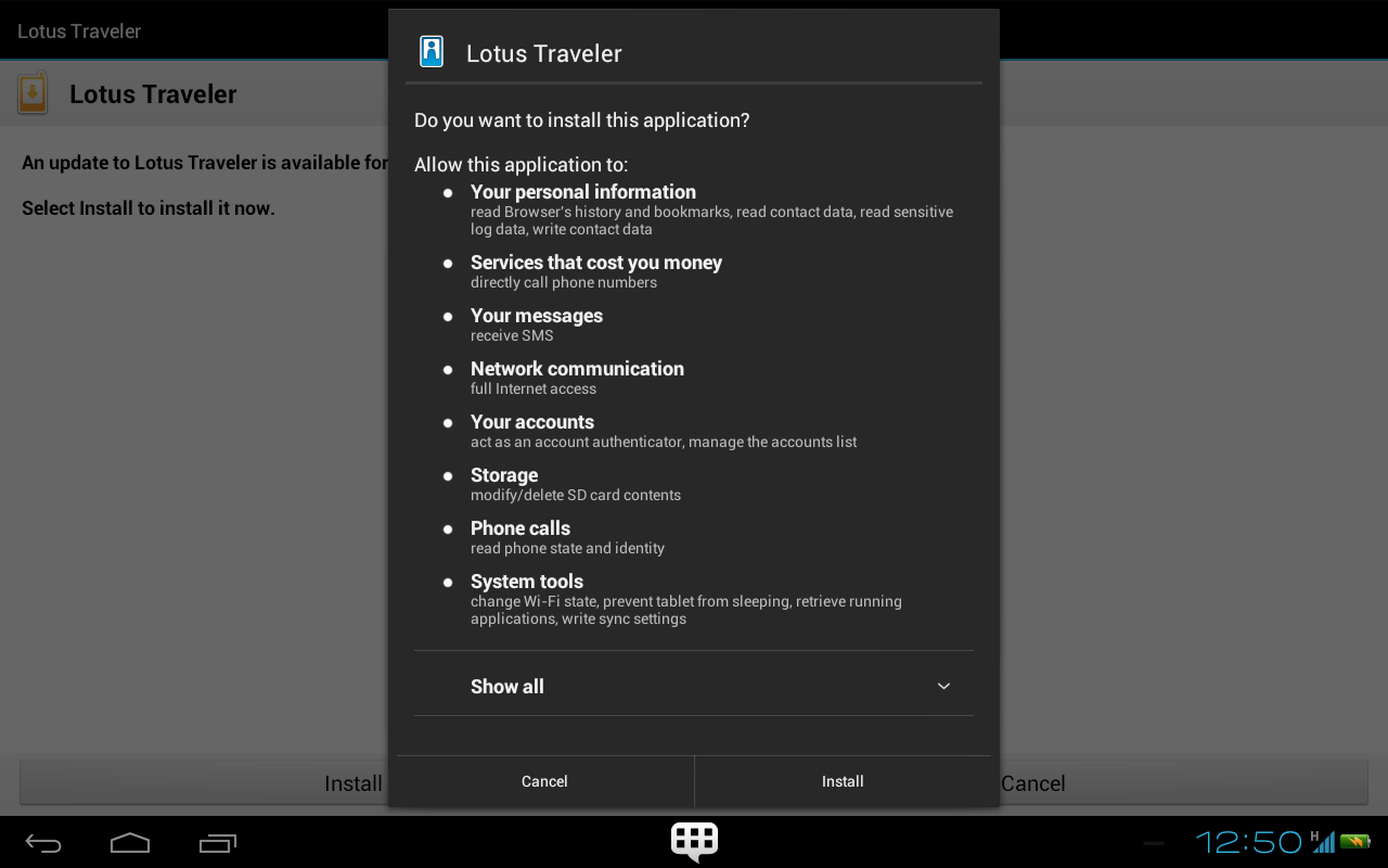 ibm notes traveler ios